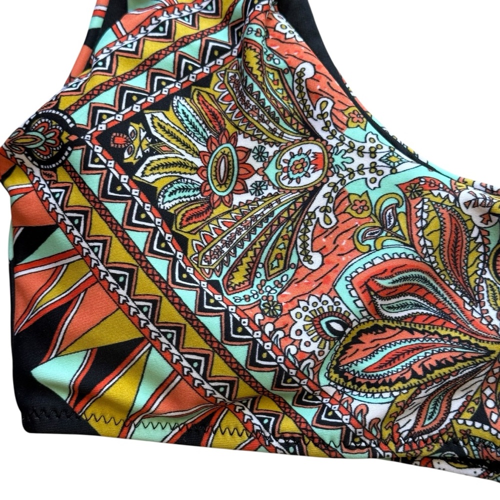 Volcom Stone Row Crop Multicolor Patterned Bikini… - image 5